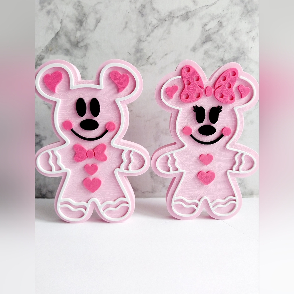 Mickey Minnie Valentine's Day Gingerbread Decoration